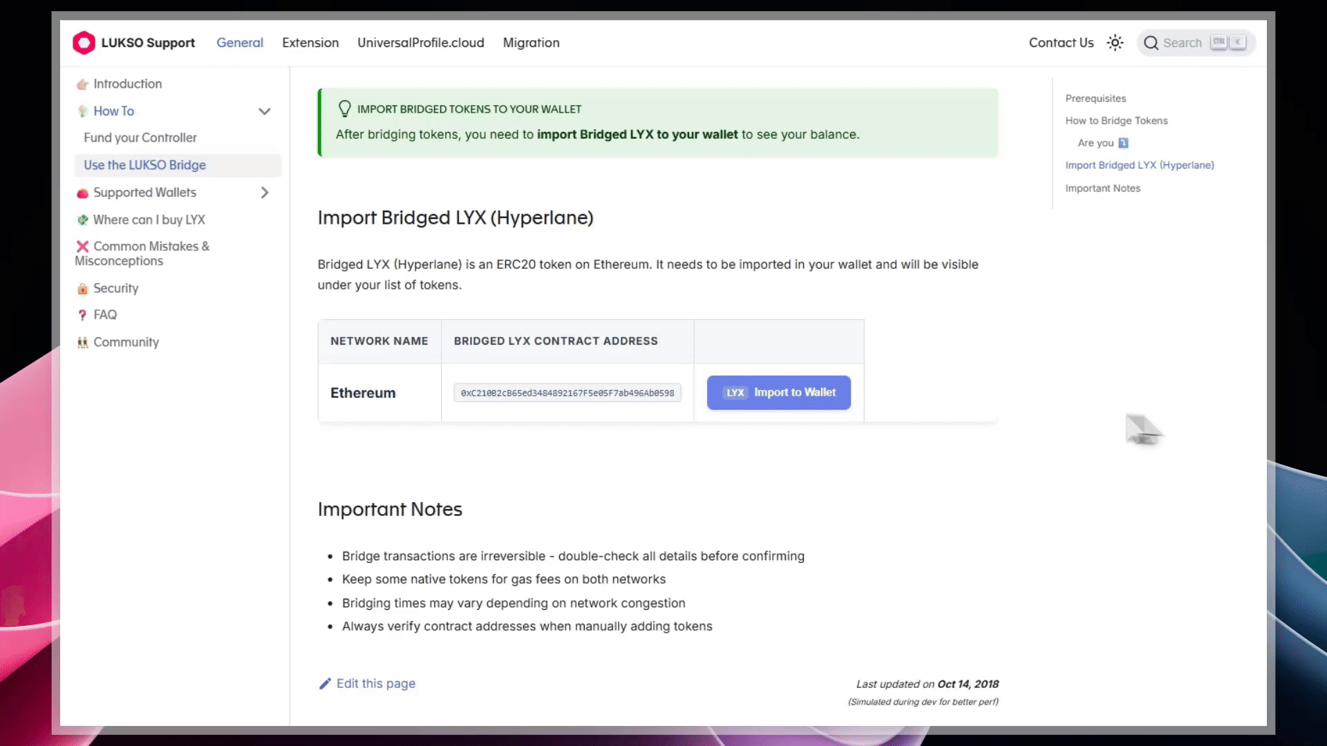 Bridge UI