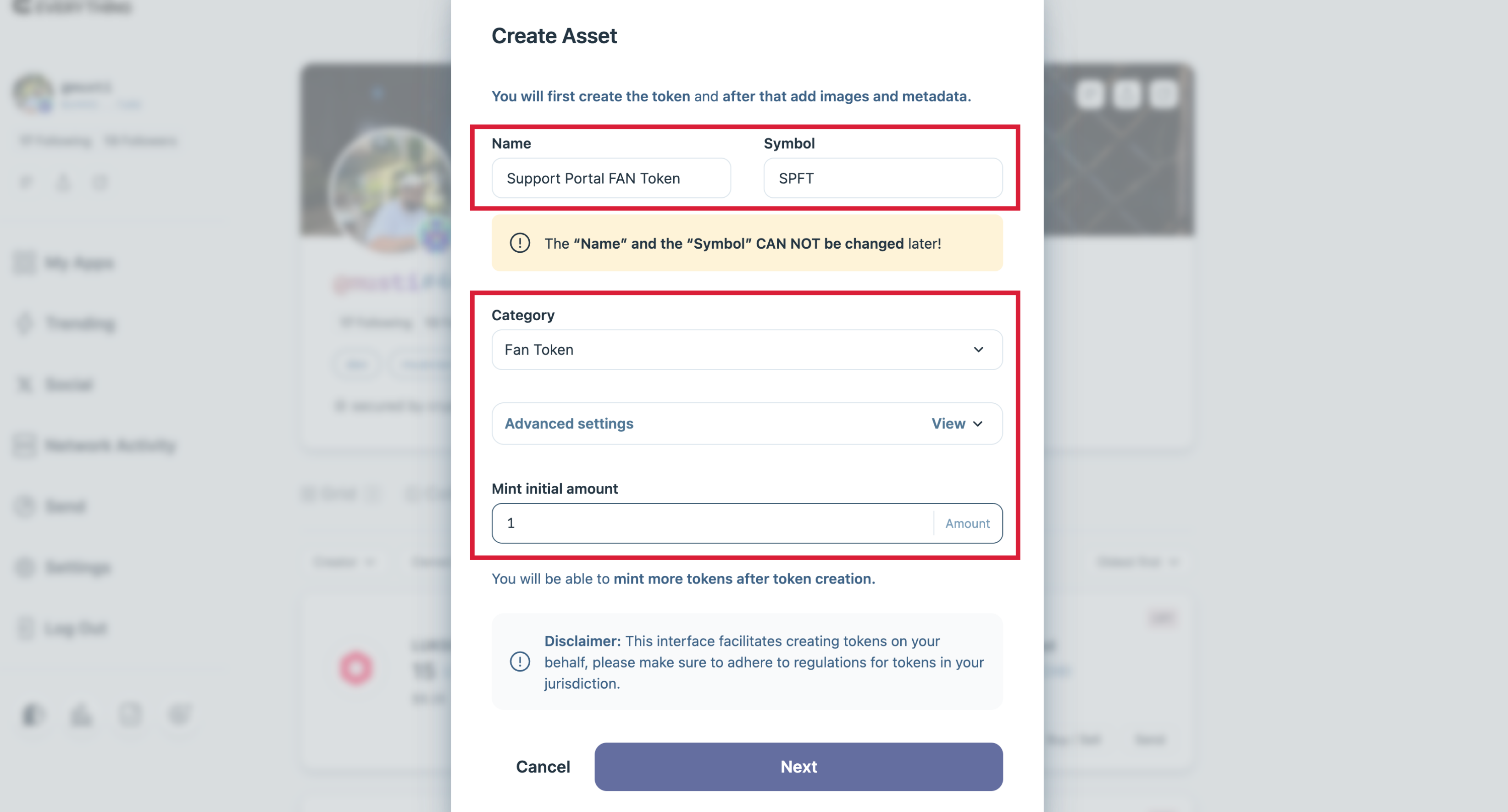 Metadata entry form