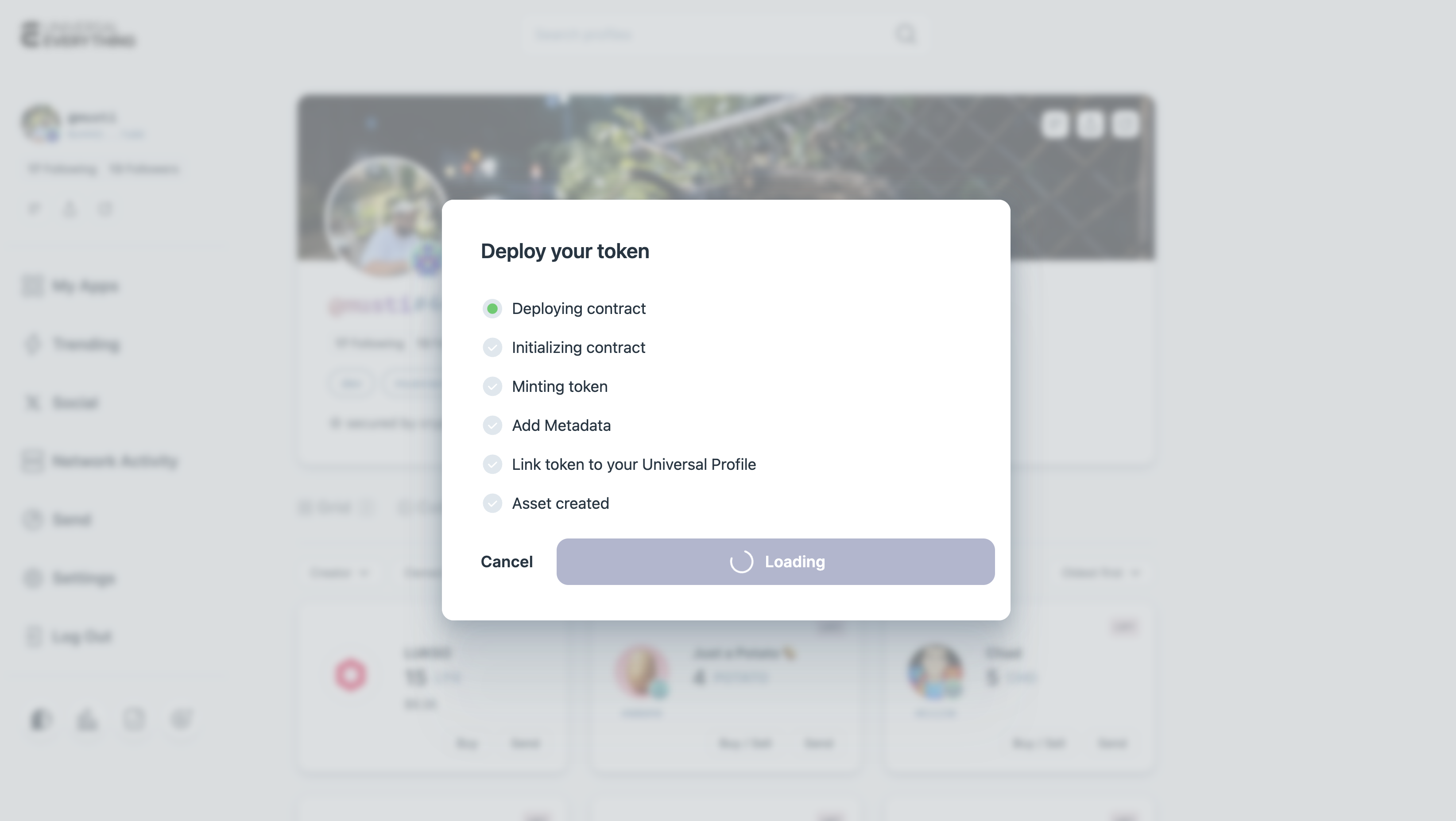 Transaction confirmation screen