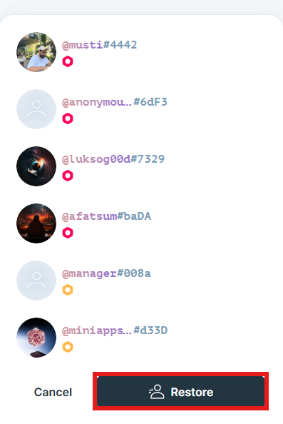 Restore Confirmation 2