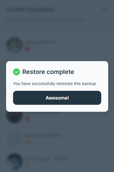 Restore Confirmation 4