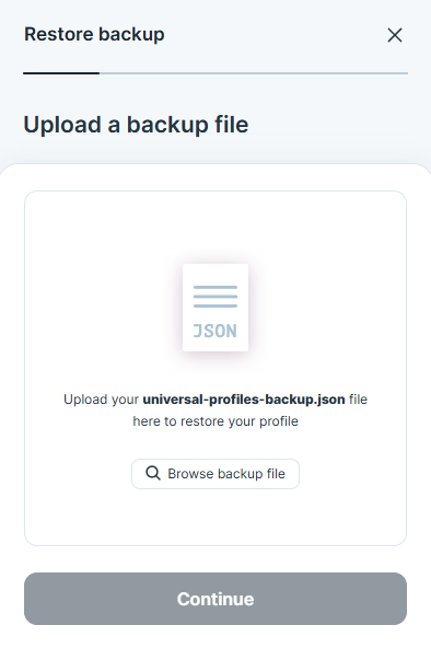 Upload Backup File