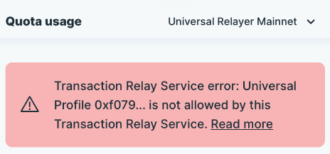 Relay Service Transaction Error